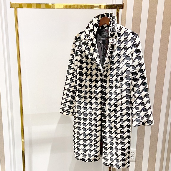 Express Vintage Faux Fur Houndstooth 